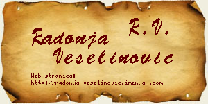 Radonja Veselinović vizit kartica